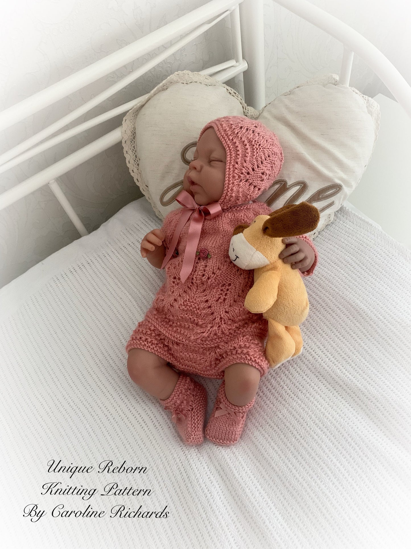 "Willow ” 4 Piece Set Knitting pattern for Reborn doll 16 -22” or 0-3 Mth Old Baby