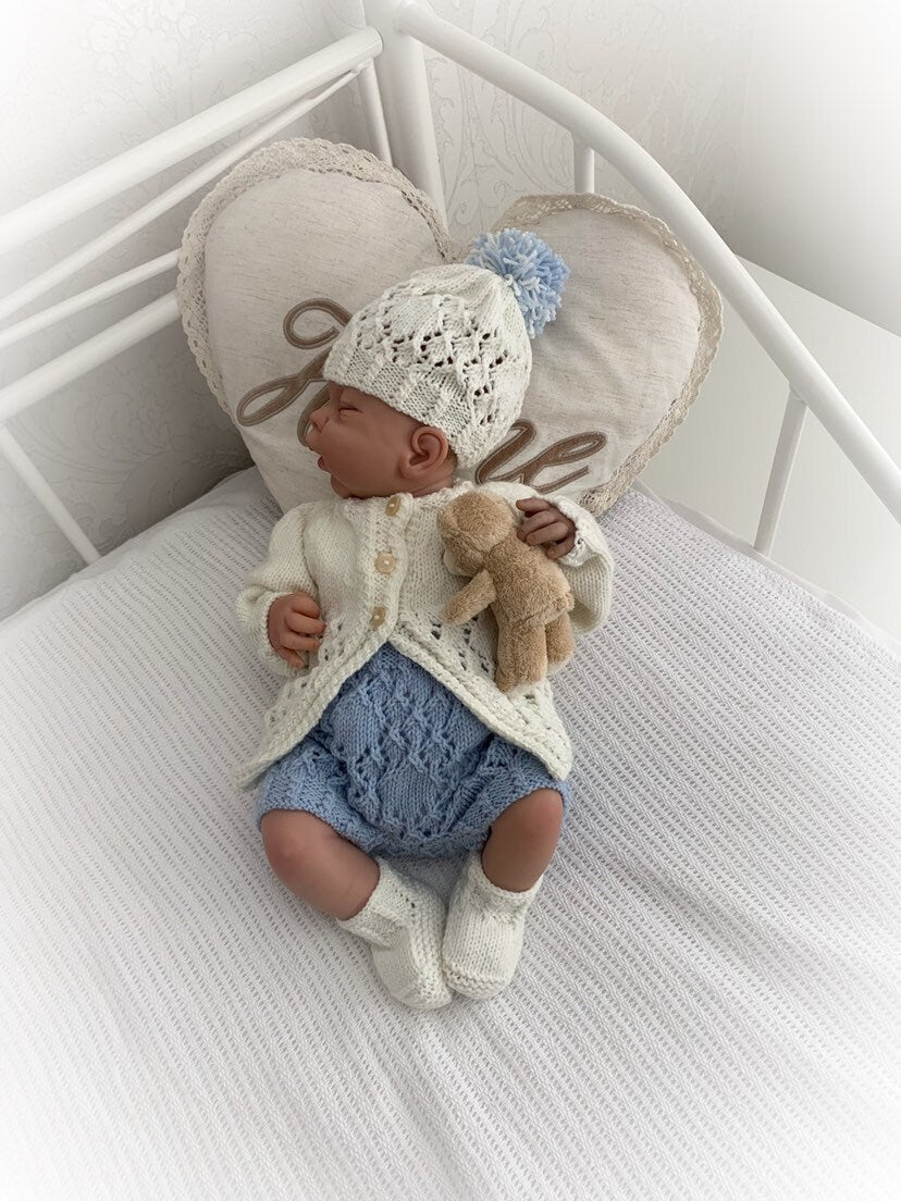 "Aster ” 4 Piece Set Knitting pattern for Reborn doll 16 -22” or 0-3 Mth Old Baby