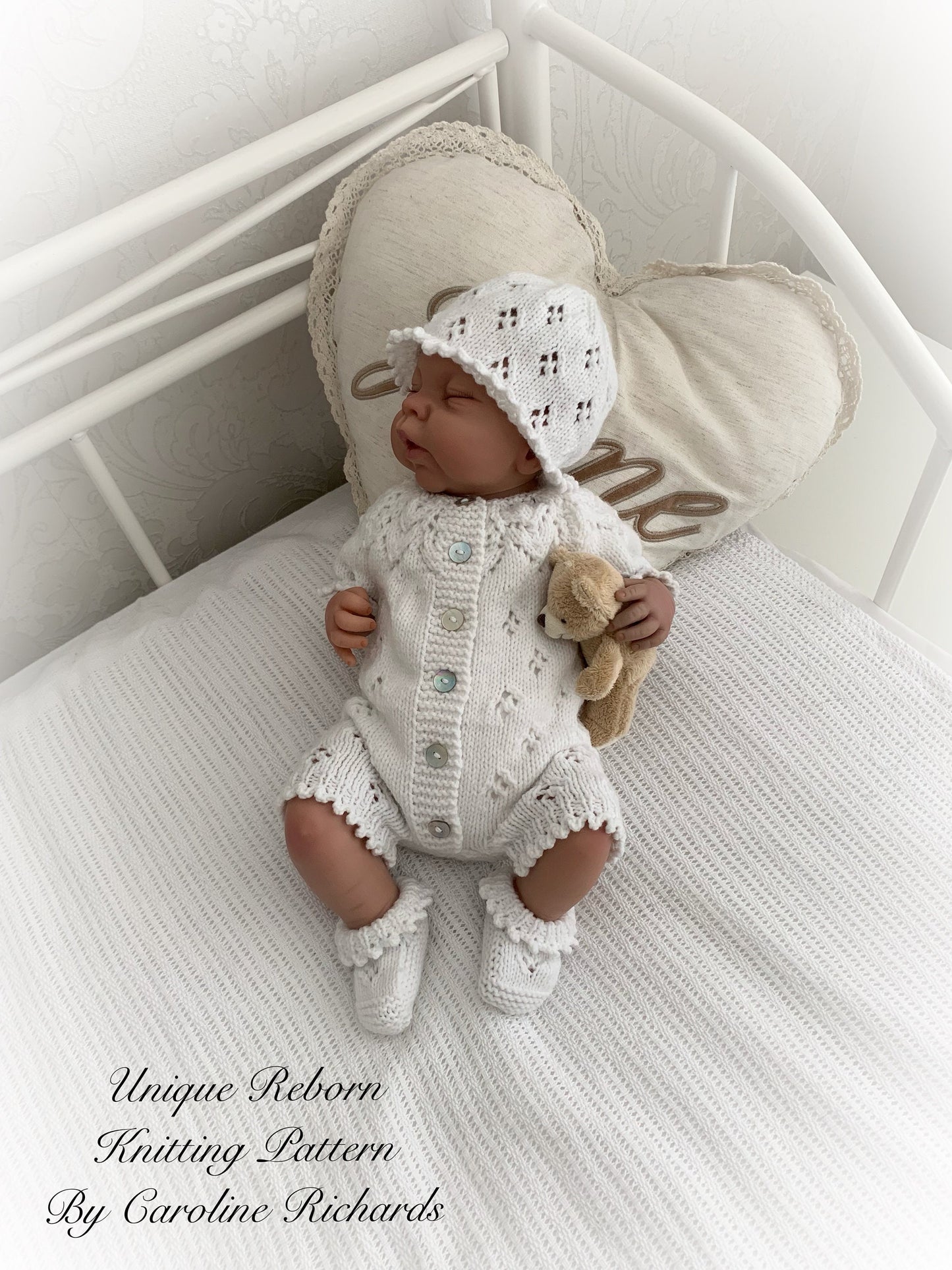 "Snowdrop ” Romper Knitting pattern for Reborn doll 16 -22” or 0-3 Mth Old Baby