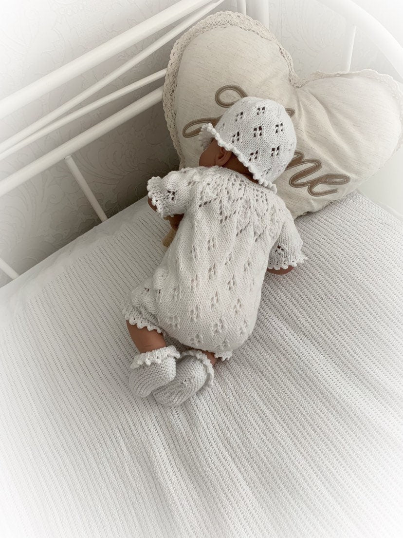 "Snowdrop ” Romper Knitting pattern for Reborn doll 16 -22” or 0-3 Mth Old Baby