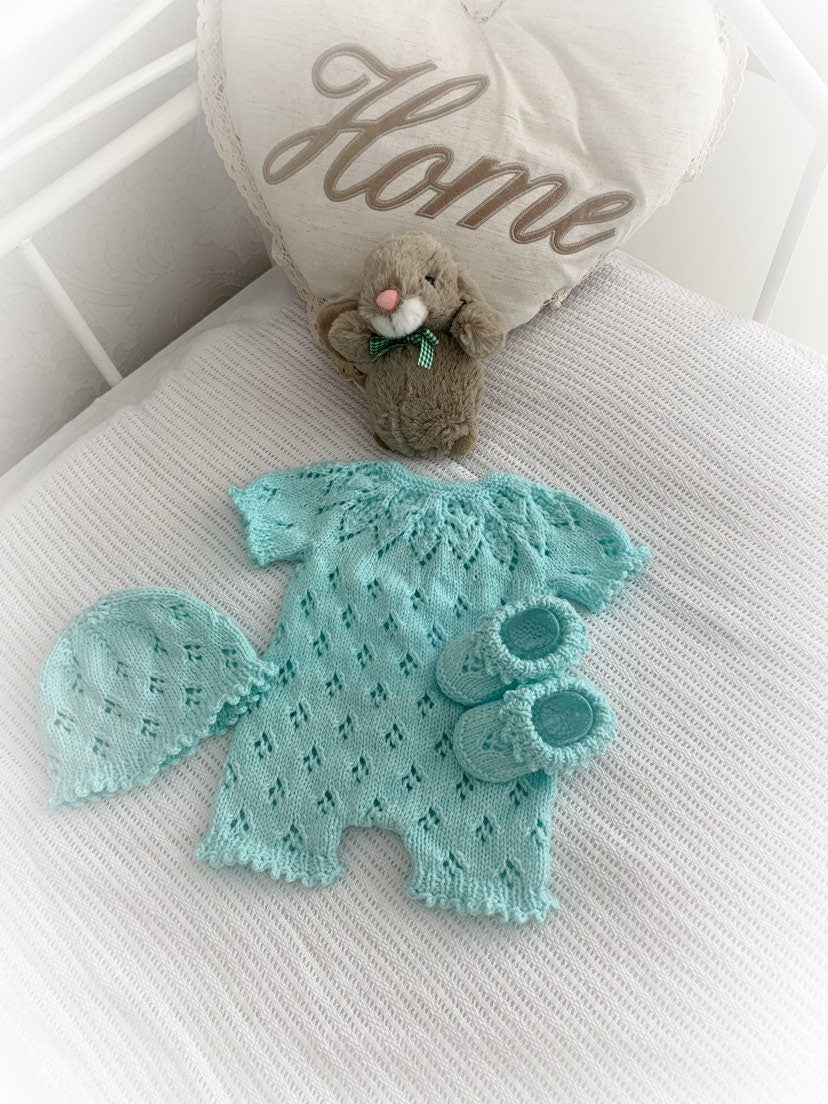"Snowdrop ” Romper Knitting pattern for Reborn doll 16 -22” or 0-3 Mth Old Baby