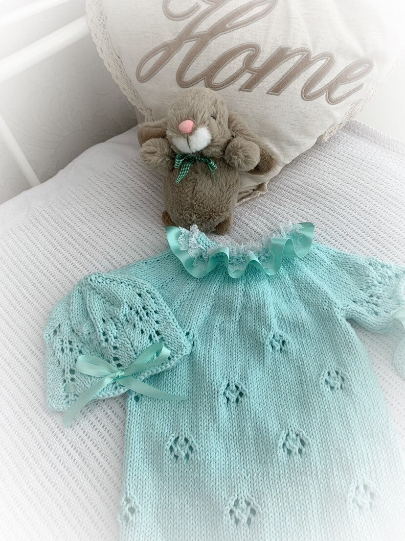 "Amaryllis” Romper Knitting pattern for Reborn doll 16 -22” or 0-3 Mth Old Baby