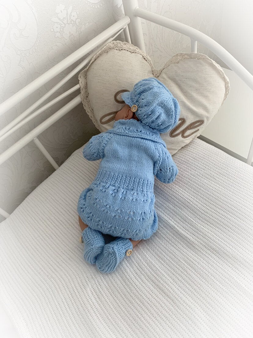 "Lotus ” Romper Knitting pattern for Reborn doll 16 -22” or 0-3 Mth Old Baby