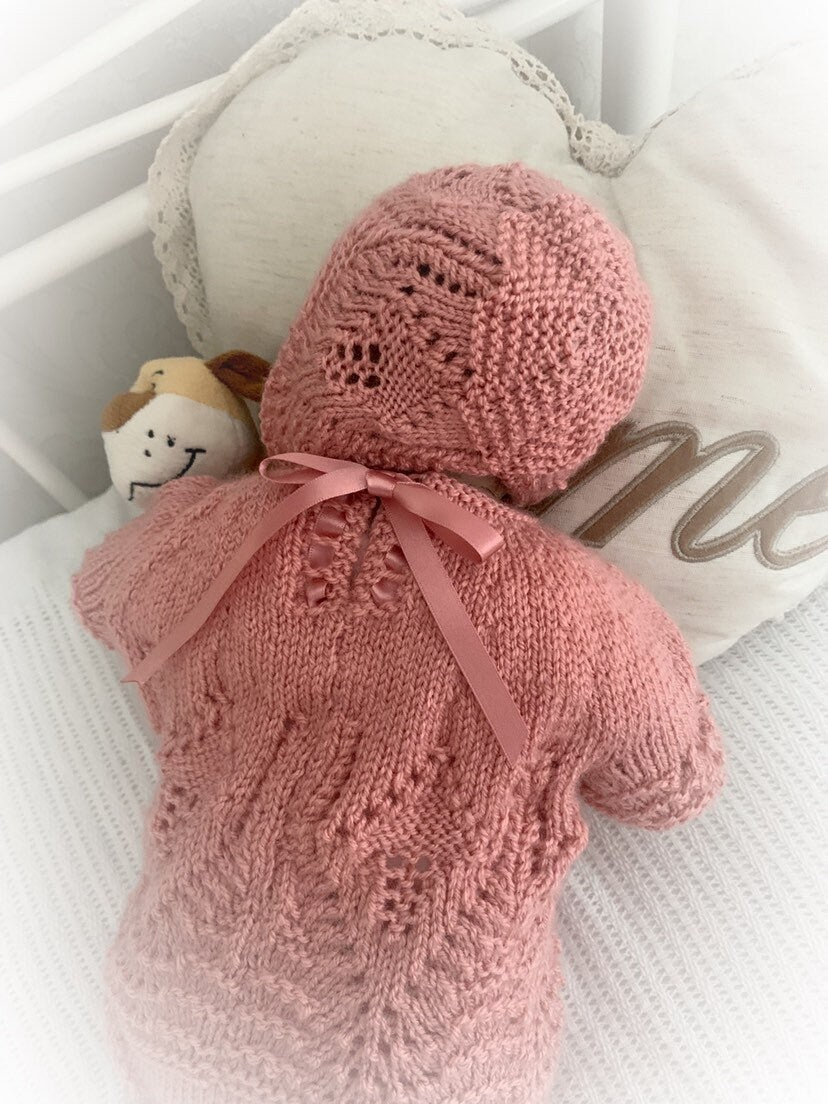 "Willow ” 4 Piece Set Knitting pattern for Reborn doll 16 -22” or 0-3 Mth Old Baby
