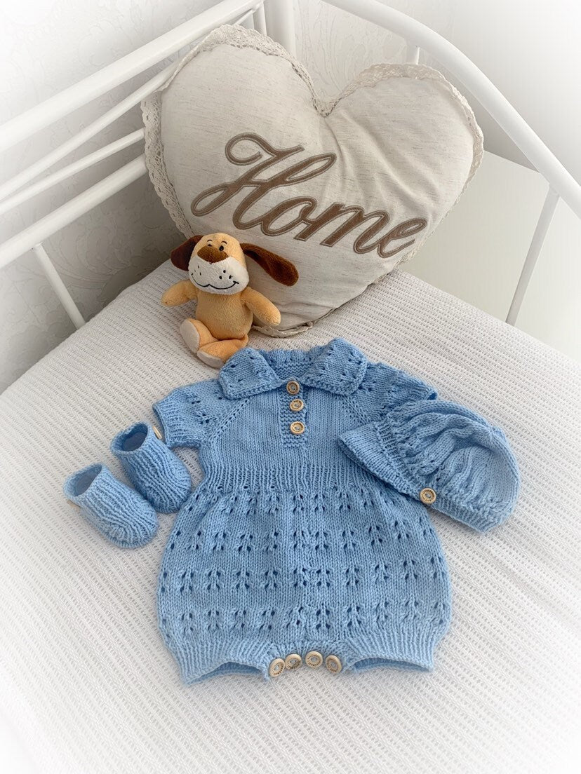 "Lotus ” Romper Knitting pattern for Reborn doll 16 -22” or 0-3 Mth Old Baby