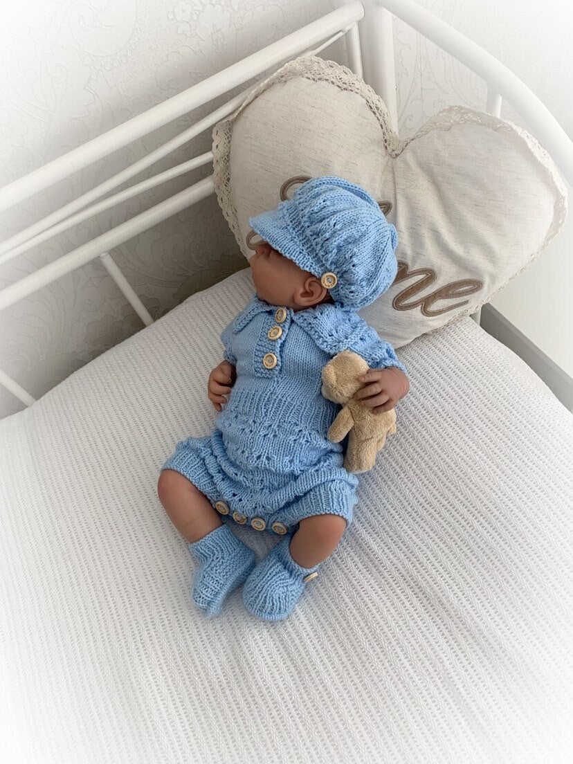 "Lotus ” Romper Knitting pattern for Reborn doll 16 -22” or 0-3 Mth Old Baby