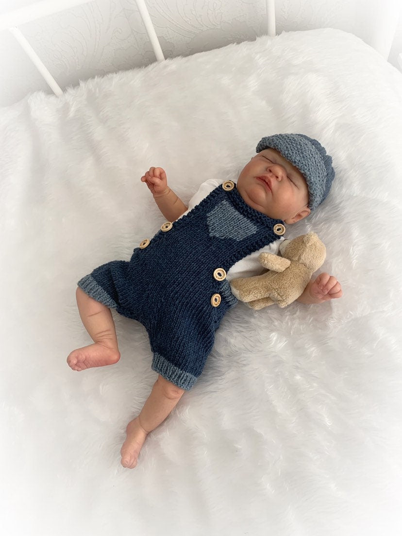"Dandelion ” 4 Piece Set Knitting pattern for Reborn doll 16 -22” or 0-3 Mth Old Baby