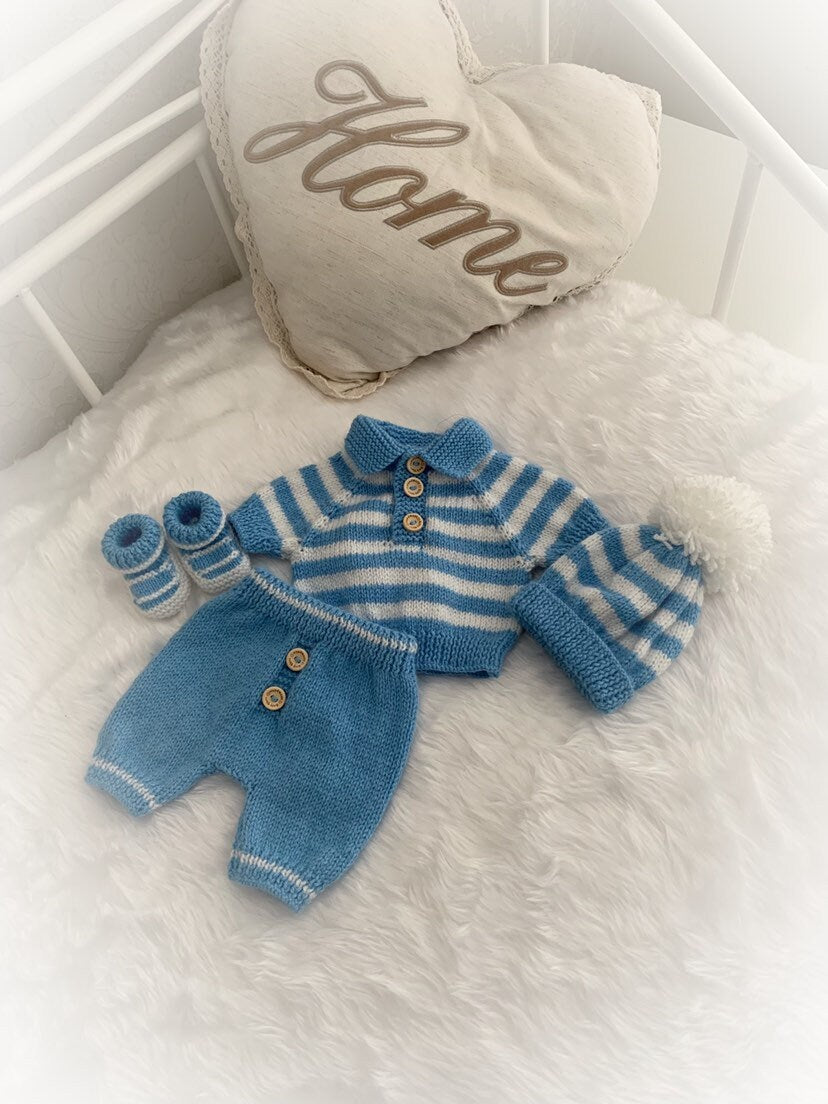 "Chestnut” Shorts and top Knitting pattern set for Reborn doll 16 -22” or 0-3 Mth Old Baby