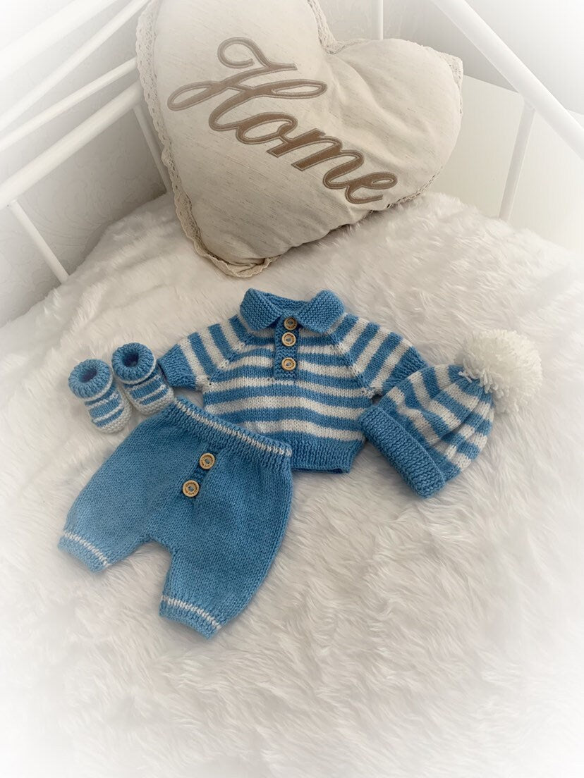 "Chestnut” Shorts and top Knitting pattern set for Reborn doll 16 -22” or 0-3 Mth Old Baby