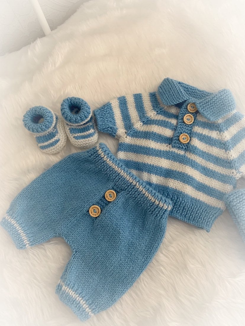 "Chestnut” Shorts and top Knitting pattern set for Reborn doll 16 -22” or 0-3 Mth Old Baby