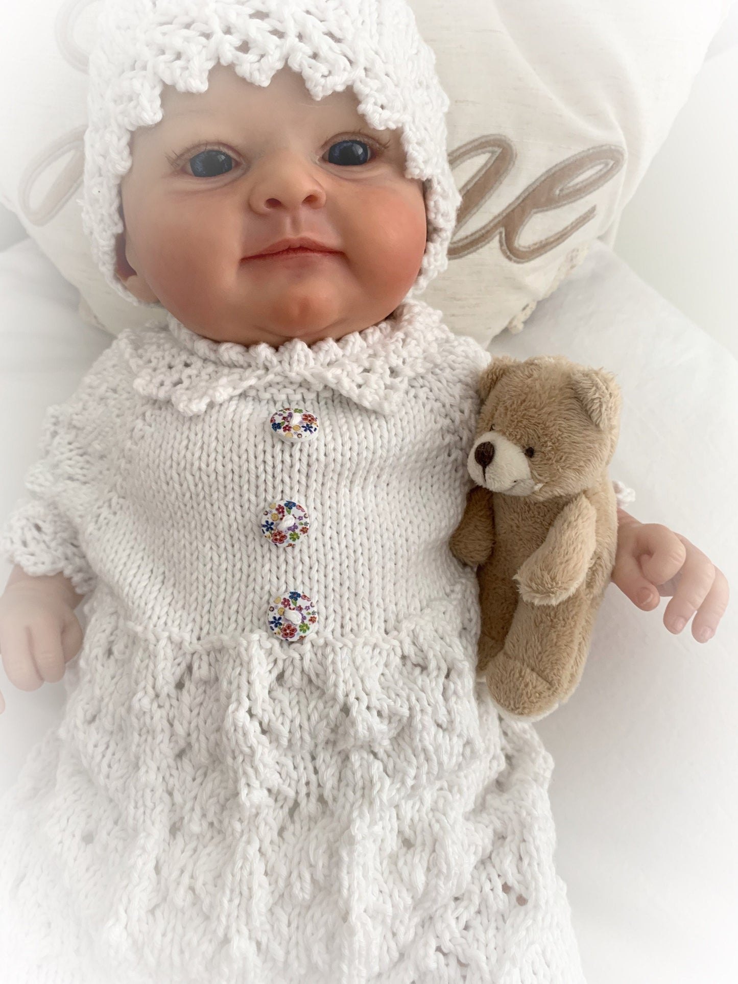 "Daisy” Romper and Dress set Knitting pattern for Reborn doll 16 -22” or 0-3 Mth Old Baby