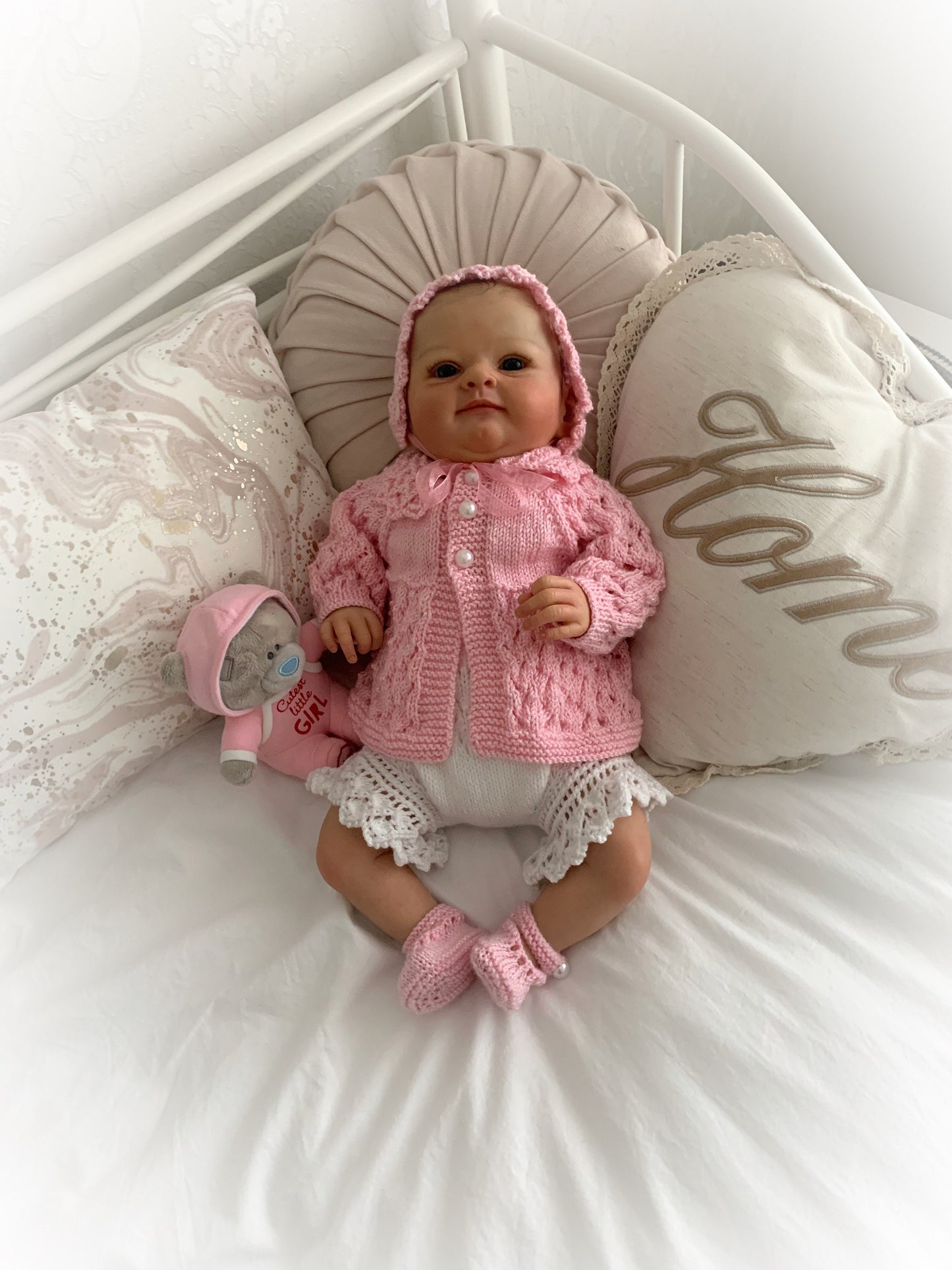 "Flower” Cardigan & Bloomers Knitting pattern set for Reborn doll 16 -22” or 0-3 Mth Old Baby