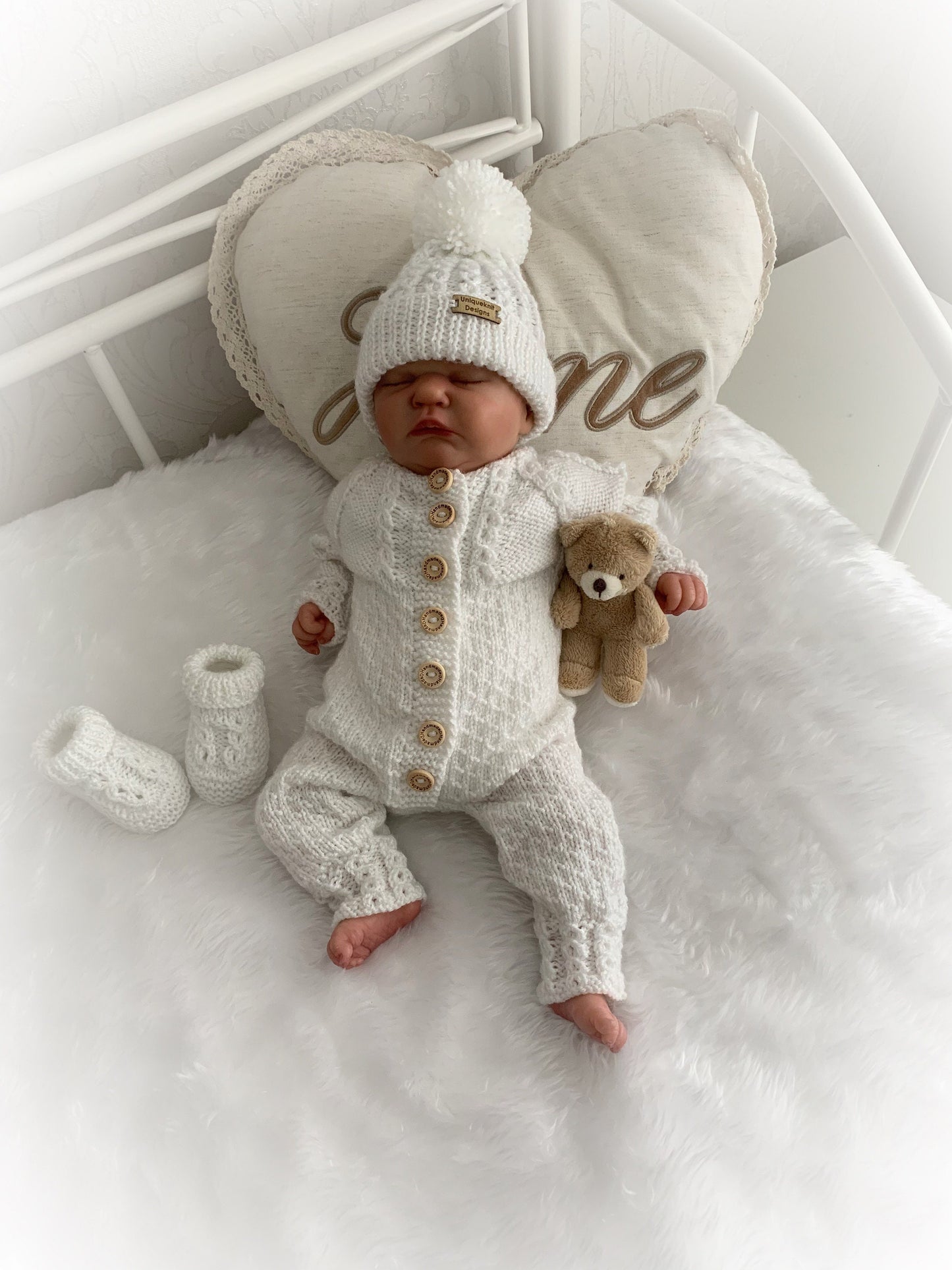 "Primrose” Romper Knitting pattern for Reborn doll 16 -22” or 0-3 Mth Old Baby