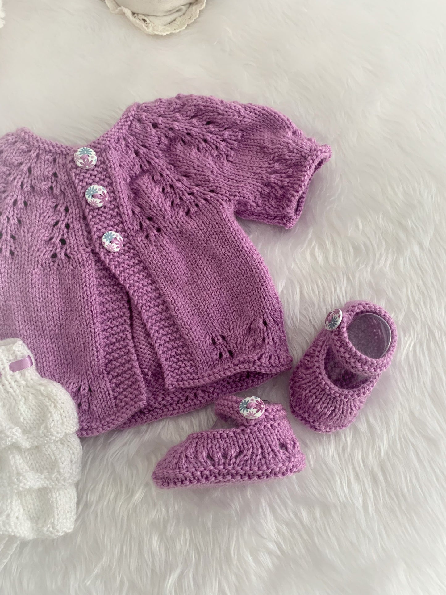"Amber” cardigan Knitting pattern for Reborn doll 16 -22” or 0-3 Mth Old Baby