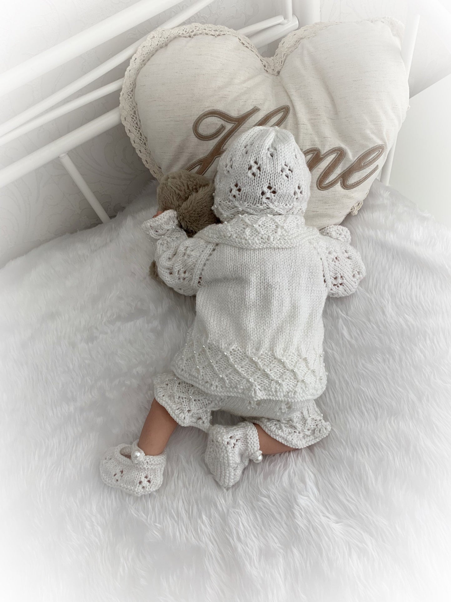 "Iris” cardigan Knitting pattern for Reborn doll 16 -22” or 0-3 Mth Old Baby