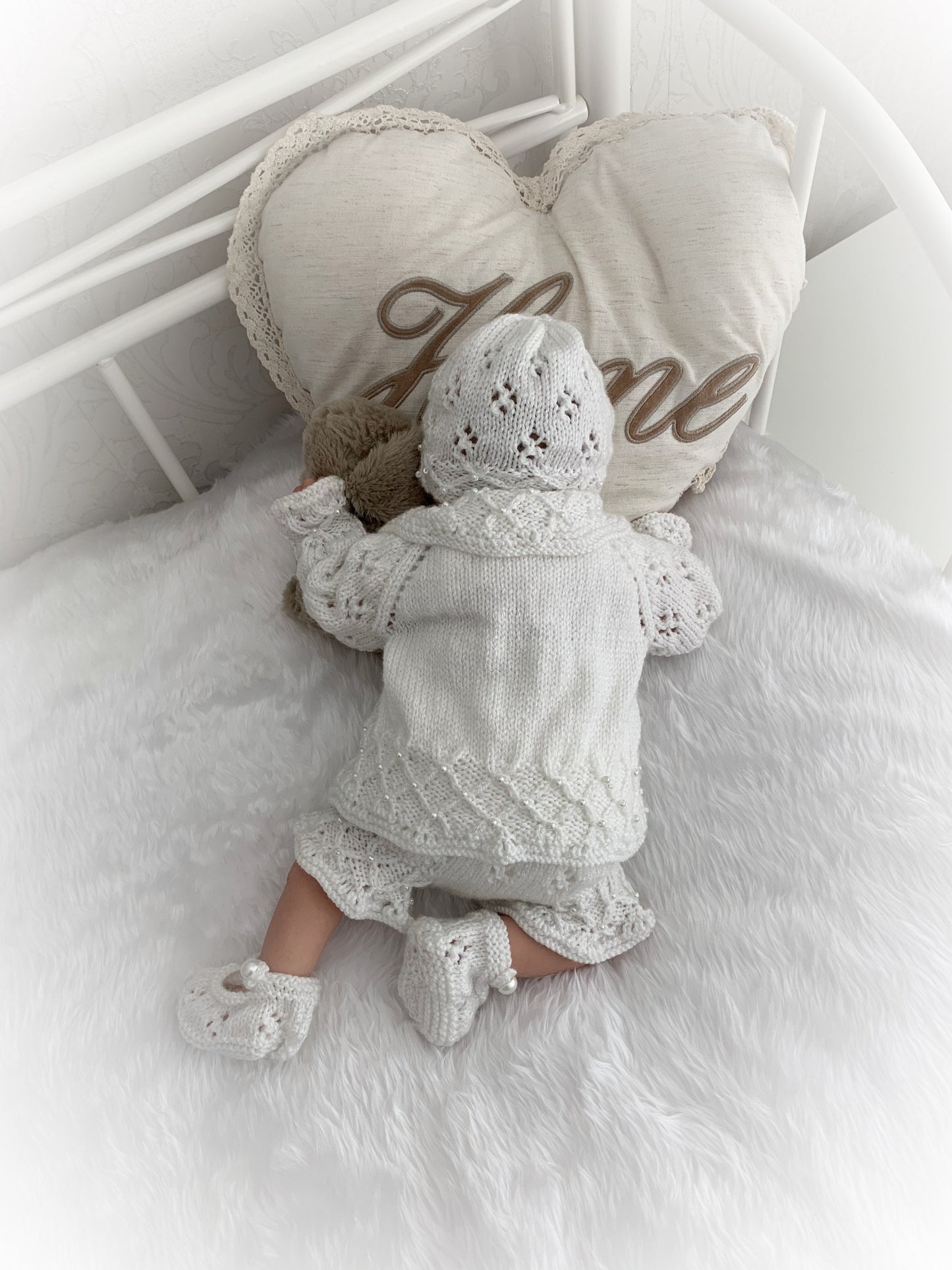 "Iris” cardigan Knitting pattern for Reborn doll 16 -22” or 0-3 Mth Old Baby