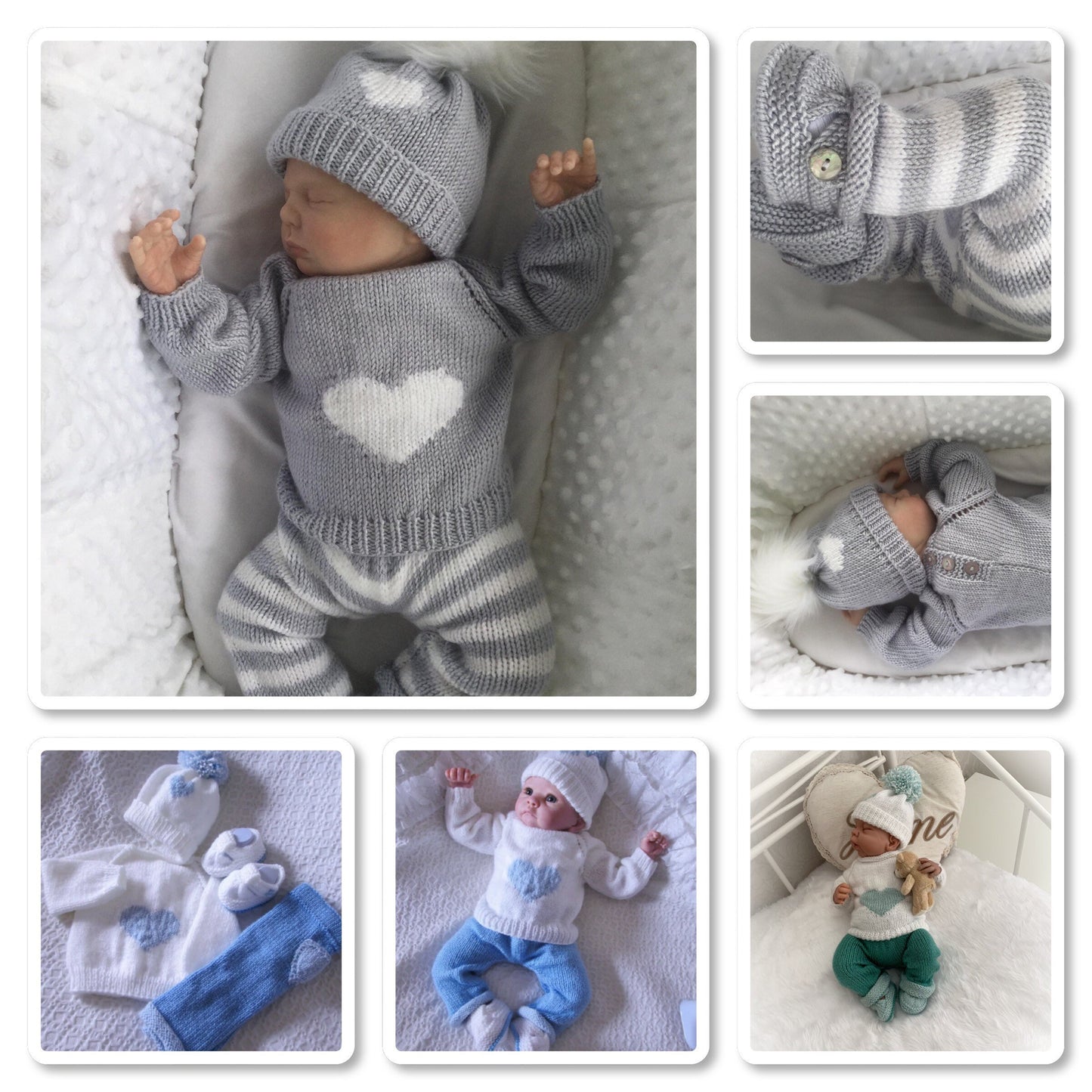 "Camellia” Jeans Set Knitting pattern for Reborn doll 16 -22” or 0-3 Mth Old Baby