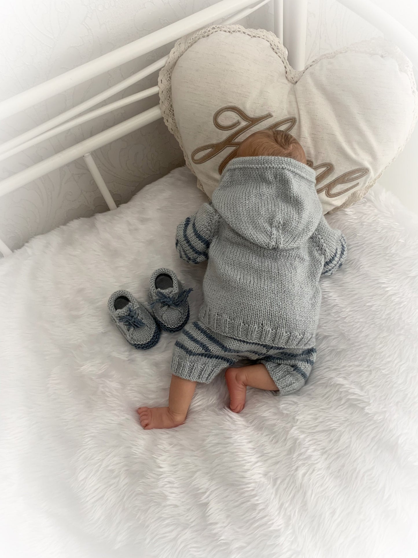 "Basil” Tracksuit & Trainer Knitting pattern set for Reborn doll 16 -22” or 0-3 Mth Old Baby