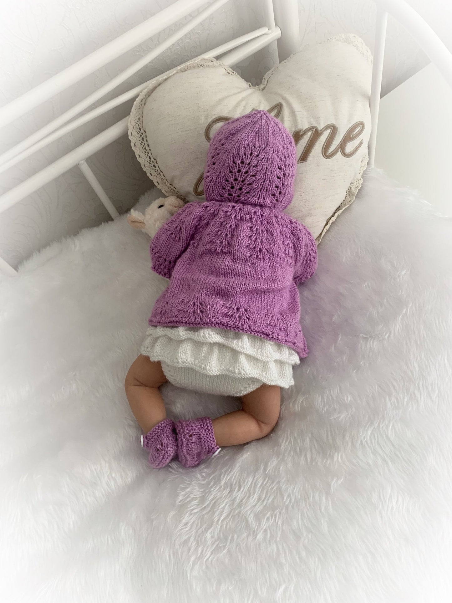 "Amber” cardigan Knitting pattern for Reborn doll 16 -22” or 0-3 Mth Old Baby