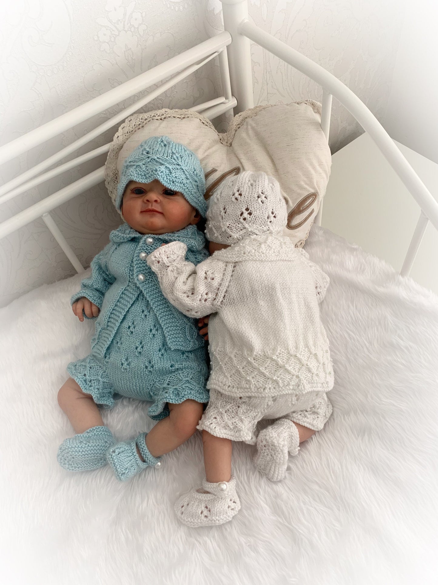 "Iris” cardigan Knitting pattern for Reborn doll 16 -22” or 0-3 Mth Old Baby
