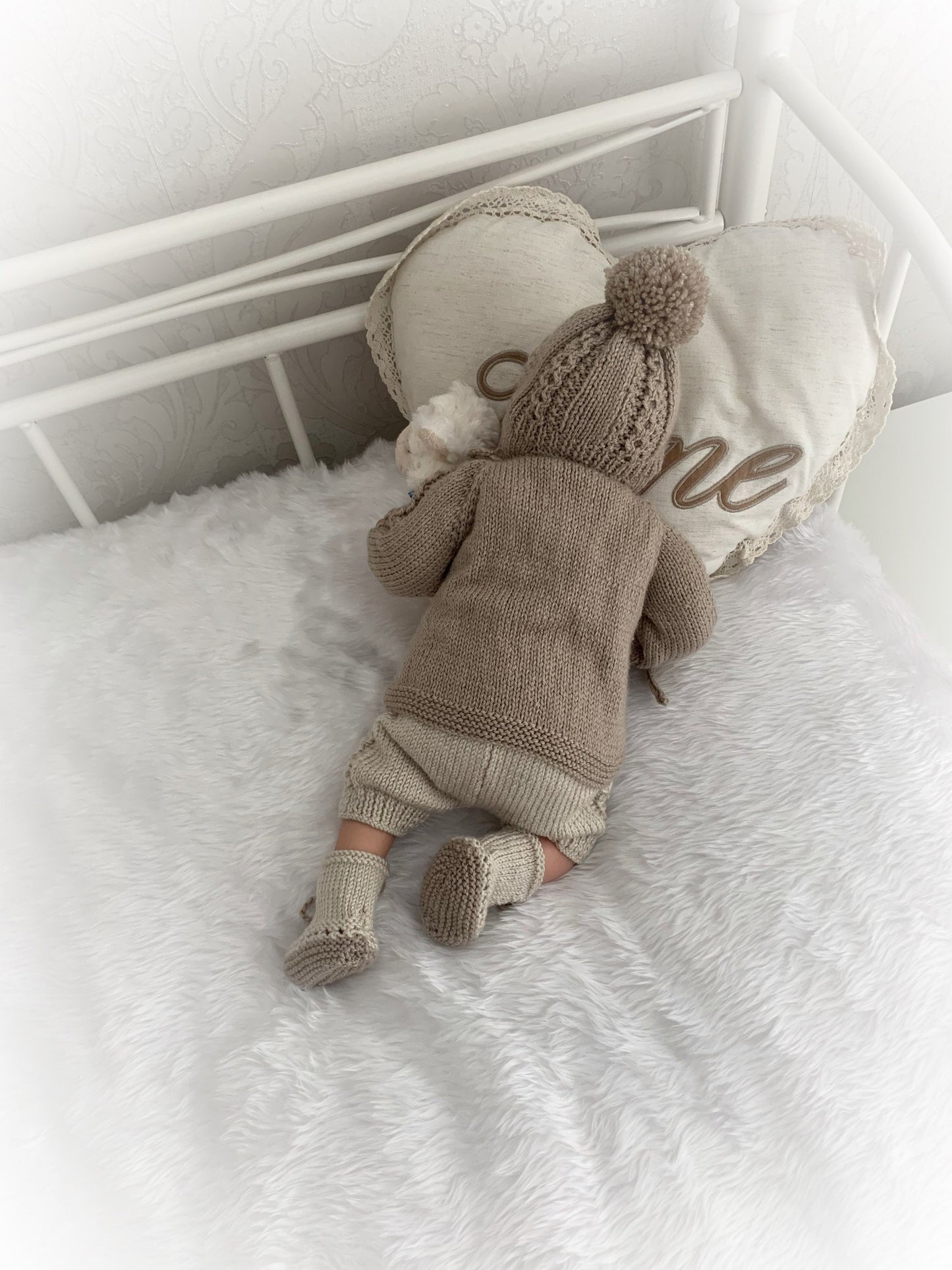 "Pepper” Side opening top and lace up boot set Knitting pattern for Reborn doll 16 -22” or 0-3 Mth Old Baby