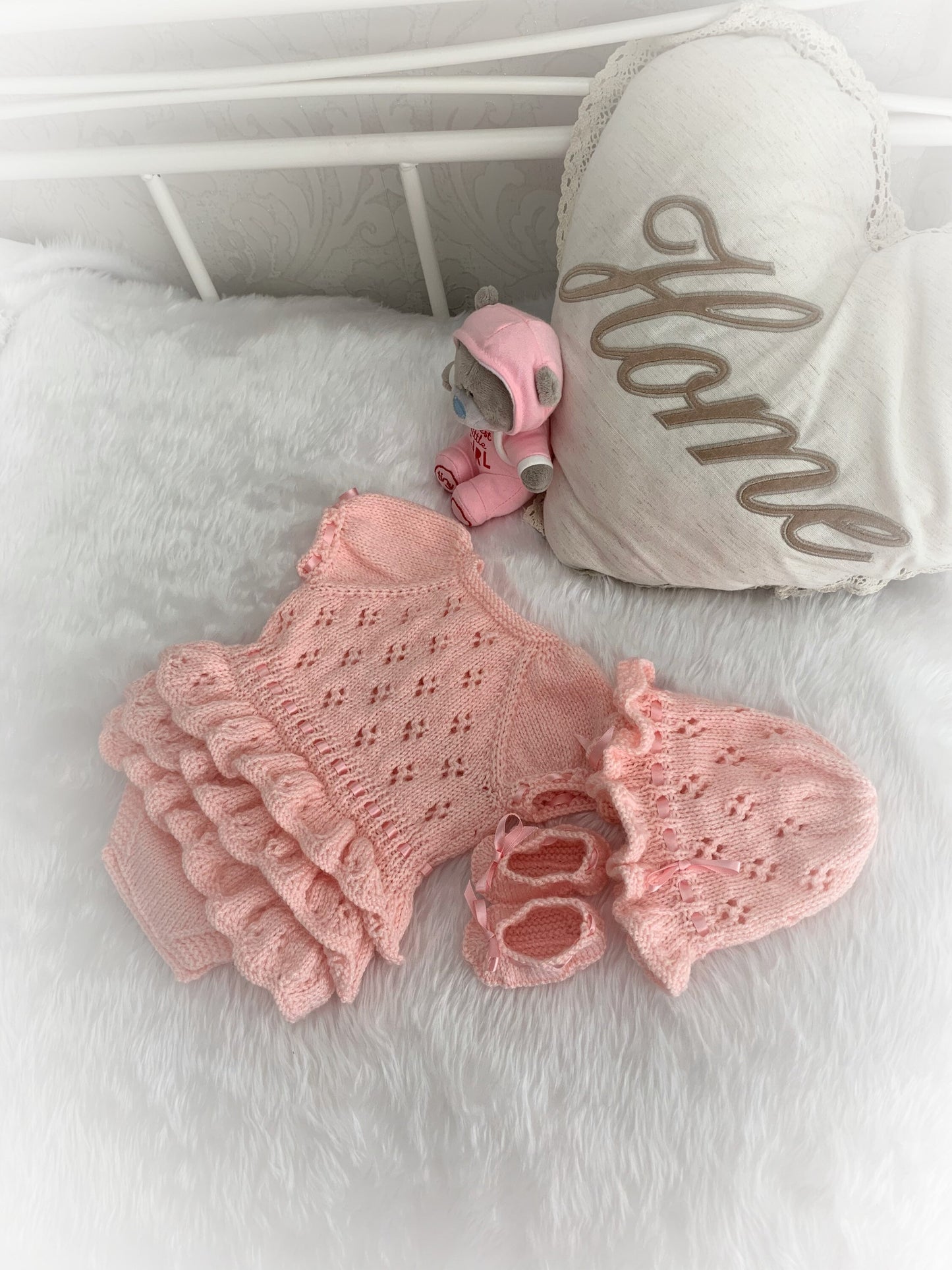 "Bouquet” Rah-Rah romper Knitting pattern for Reborn doll 16 -22” or 0-3 Mth Old Baby