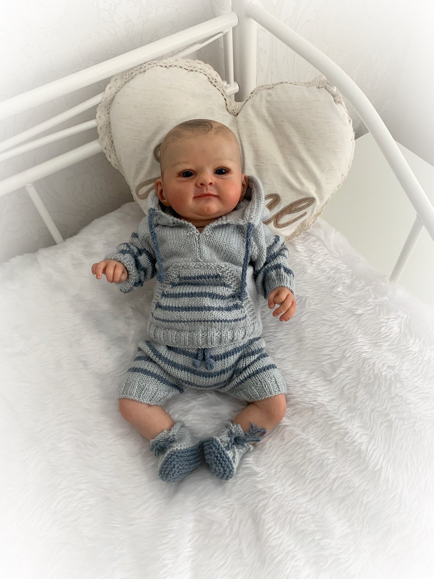 "Basil” Tracksuit & Trainer Knitting pattern set for Reborn doll 16 -22” or 0-3 Mth Old Baby