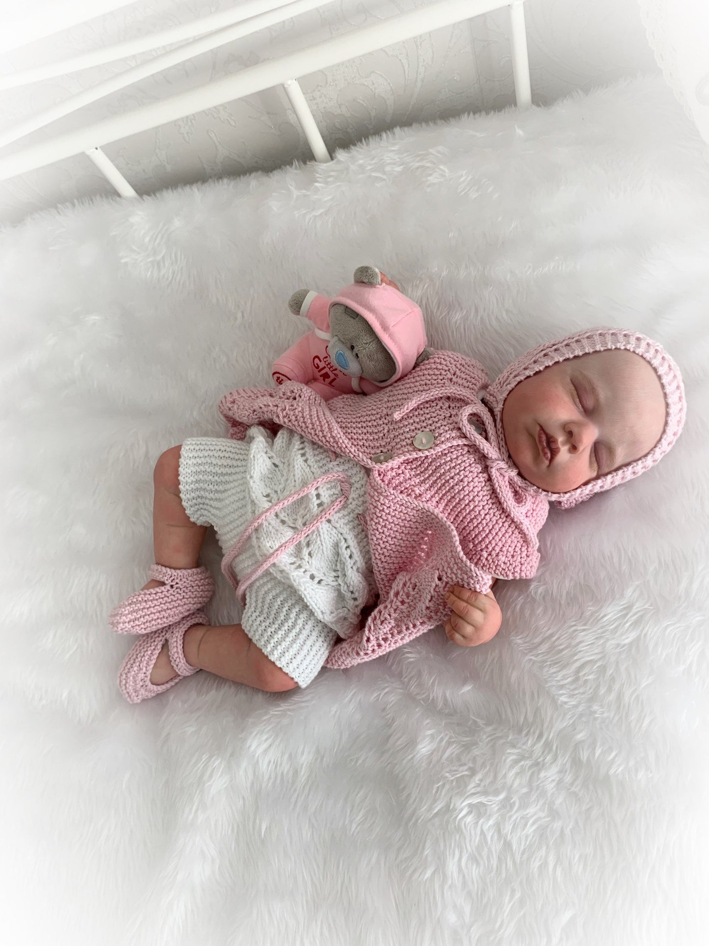 "Heather ” Sideways made Knitting pattern for Reborn doll 16 -22” or 0-3 Mth Old Baby