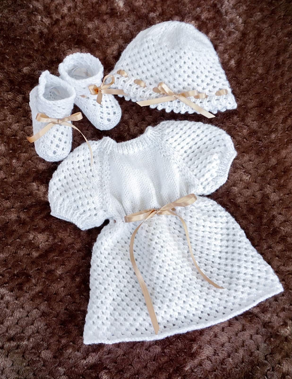 "Saffron” Dress Knitting pattern for Reborn doll 16 -22” or 0-3 Mth Old Baby