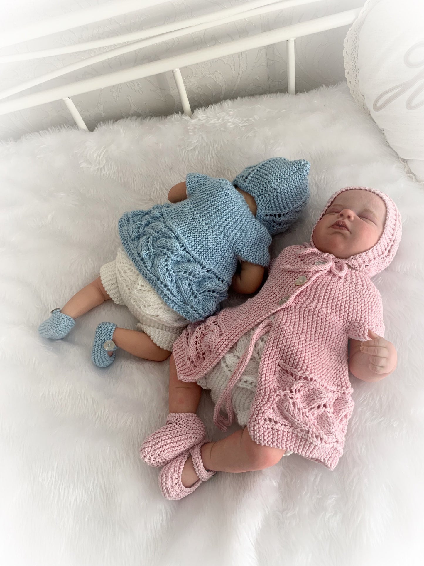 "Heather ” Sideways made Knitting pattern for Reborn doll 16 -22” or 0-3 Mth Old Baby
