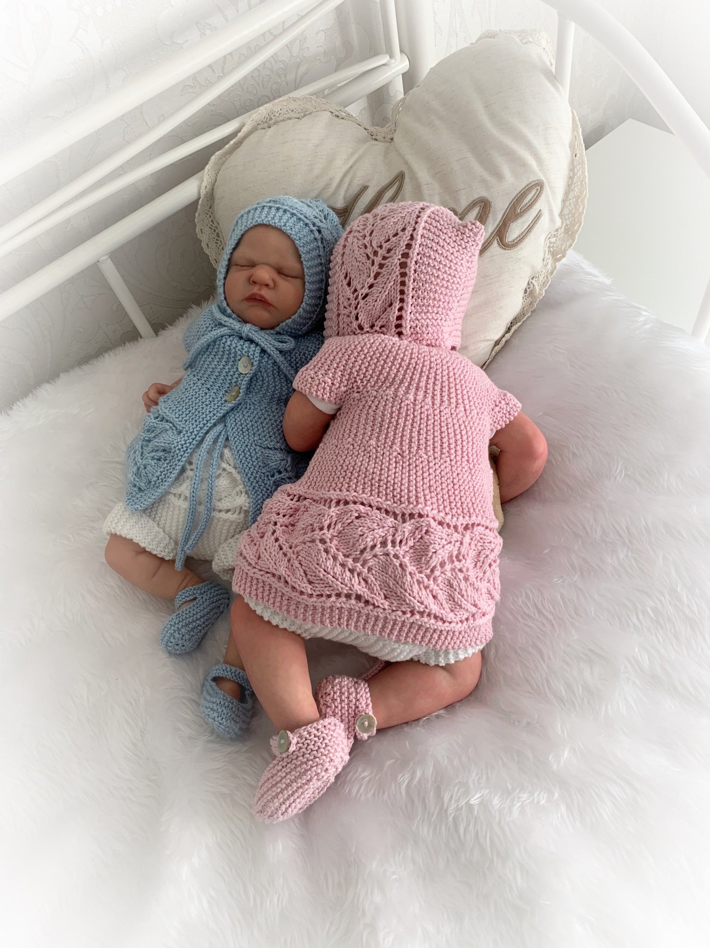 "Heather ” Sideways made Knitting pattern for Reborn doll 16 -22” or 0-3 Mth Old Baby