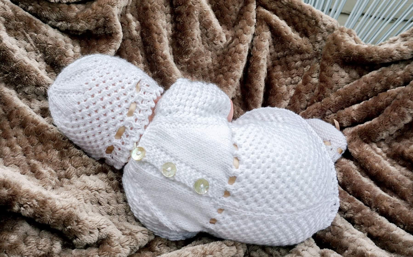 "Saffron” Dress Knitting pattern for Reborn doll 16 -22” or 0-3 Mth Old Baby