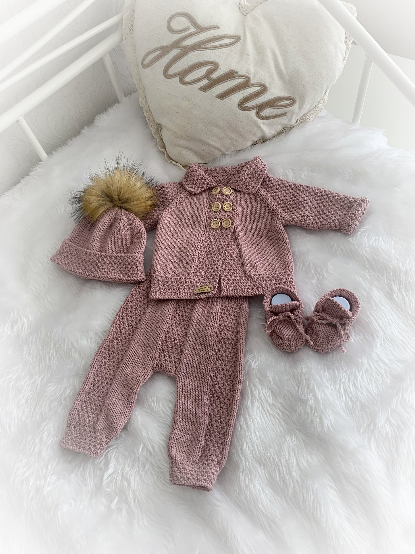 "Walnut” 4 piece knitting pattern set for a reborn doll 16 -22” or 0-3 Month Old Baby