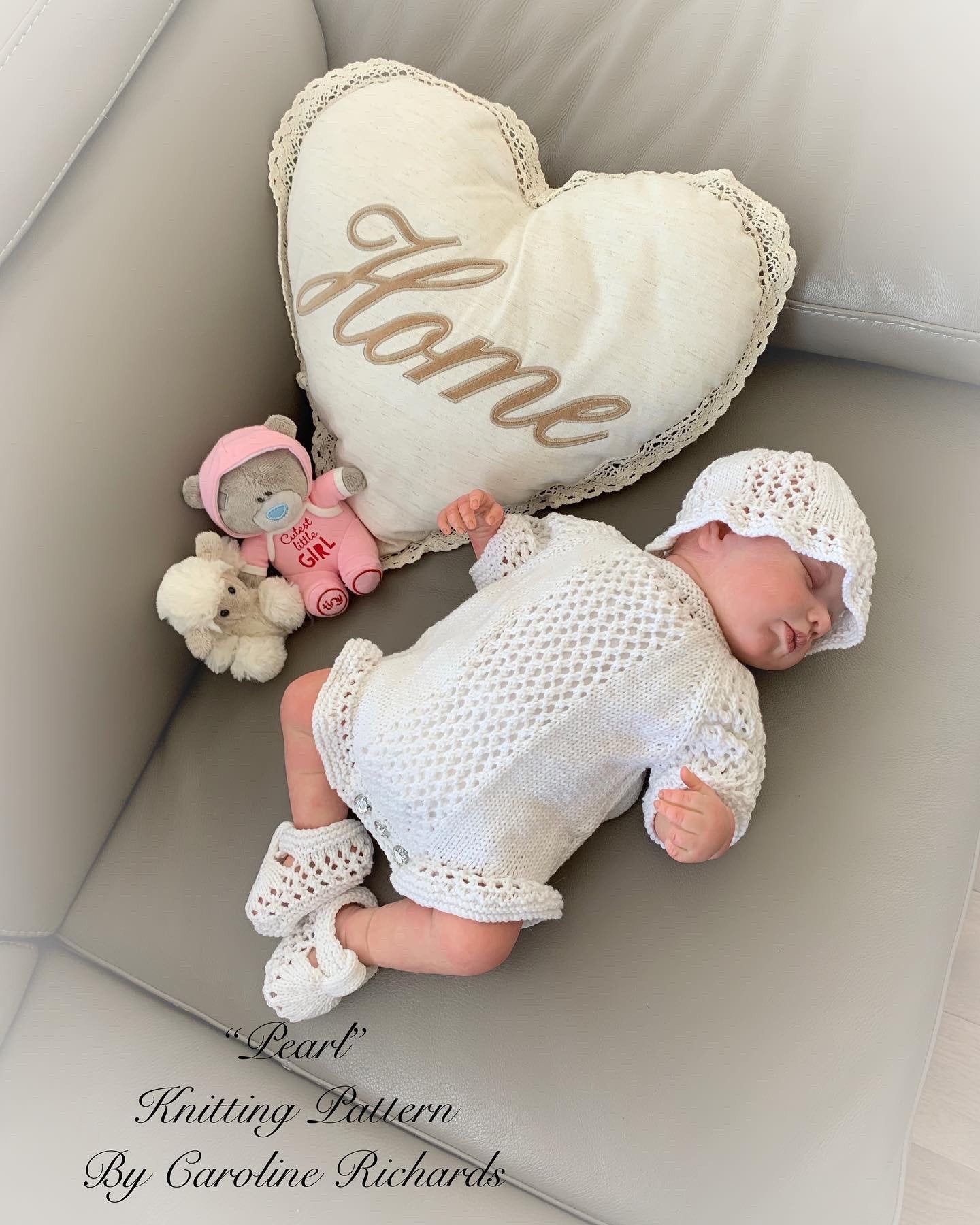 "Pearl” Romper Knitting pattern for Reborn doll 16 -22” or 0-3 Mth Old Baby