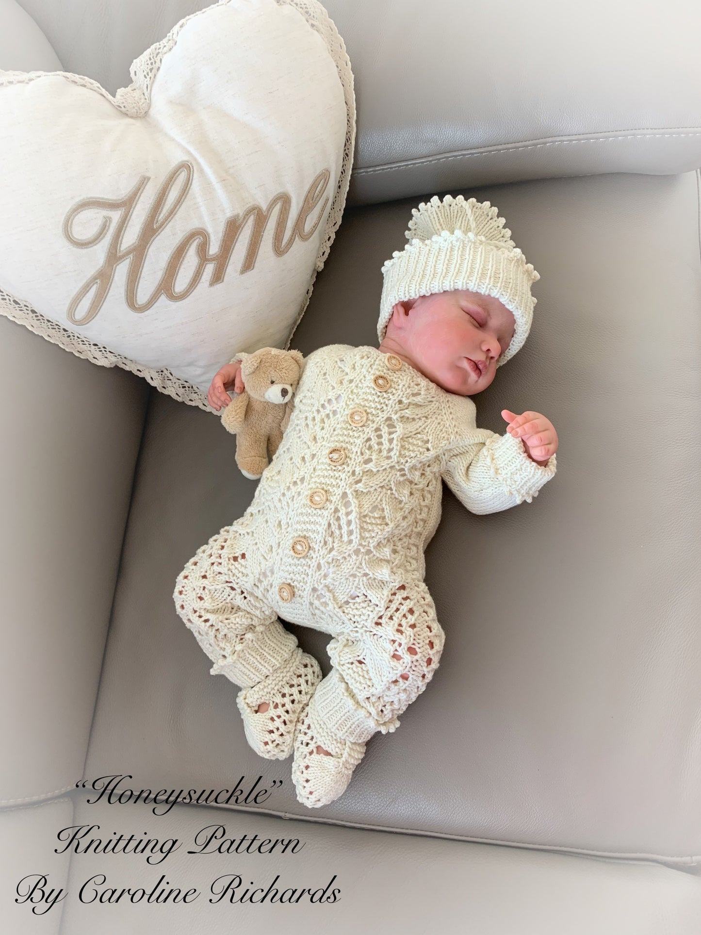 "Honeysuckle” Romper Knitting pattern for Reborn doll 16 -22” or 0-3 Mth Old Baby