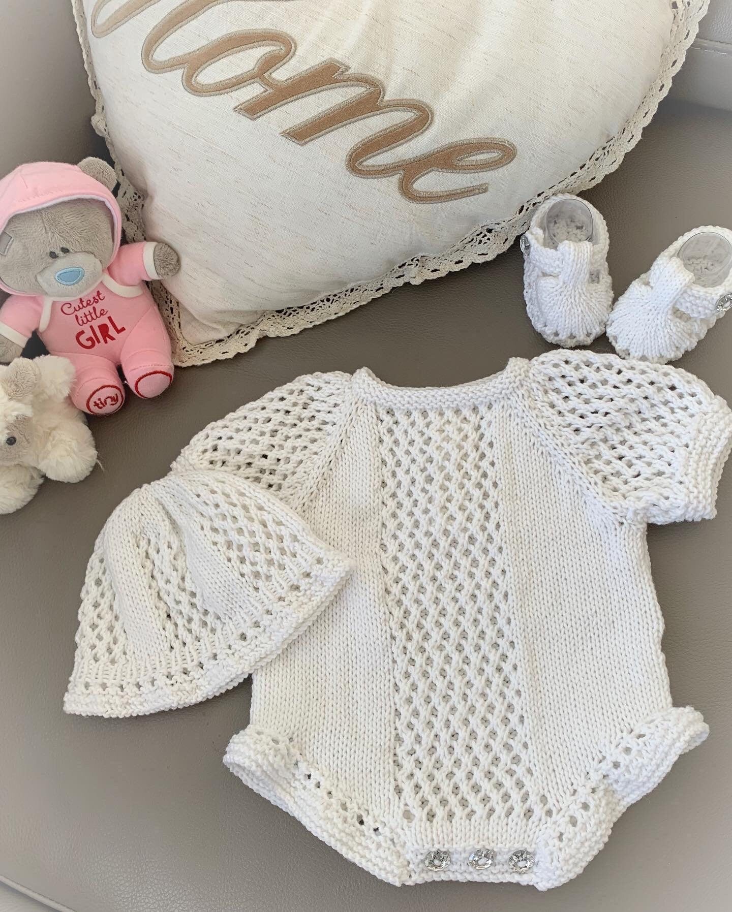 "Pearl” Romper Knitting pattern for Reborn doll 16 -22” or 0-3 Mth Old Baby
