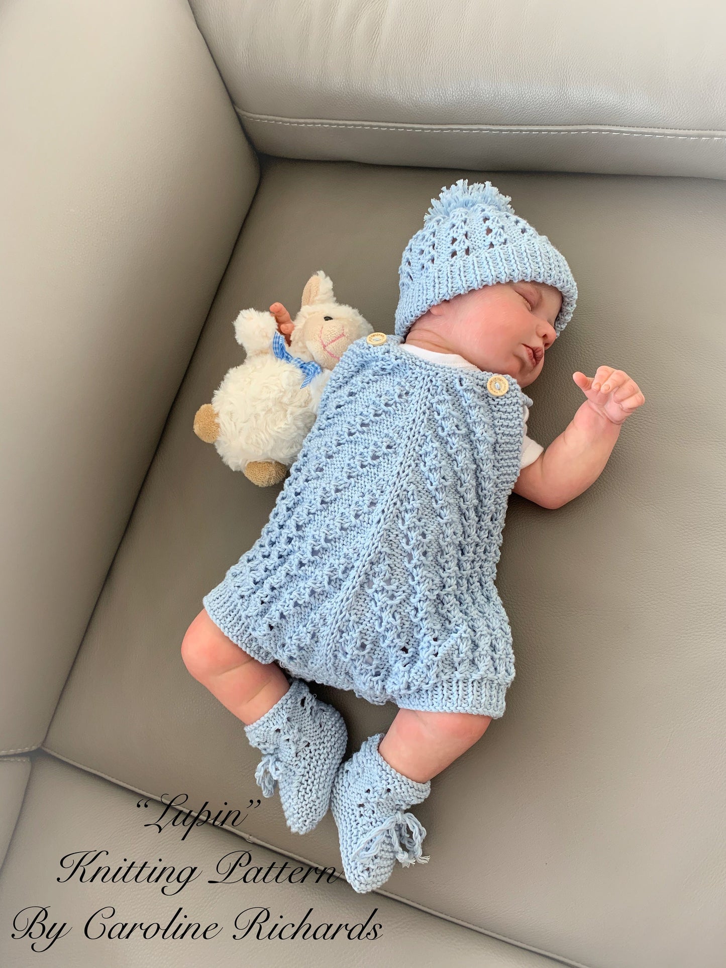 "Lupin” Romper Knitting pattern for Reborn doll 16 -22” or 0-3 Mth Old Baby