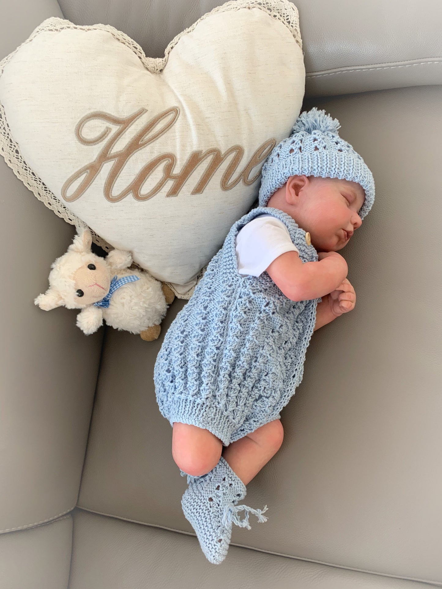 "Lupin” Romper Knitting pattern for Reborn doll 16 -22” or 0-3 Mth Old Baby