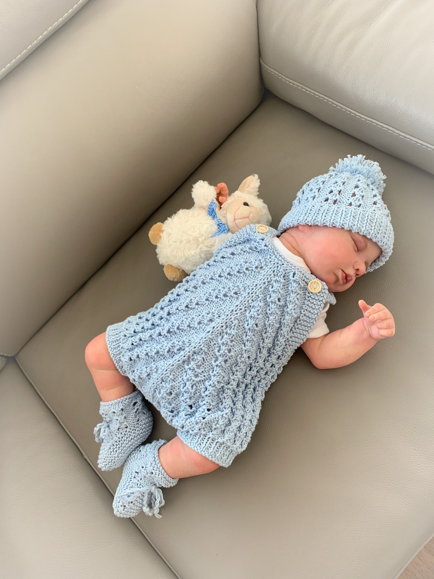 "Lupin” Romper Knitting pattern for Reborn doll 16 -22” or 0-3 Mth Old Baby