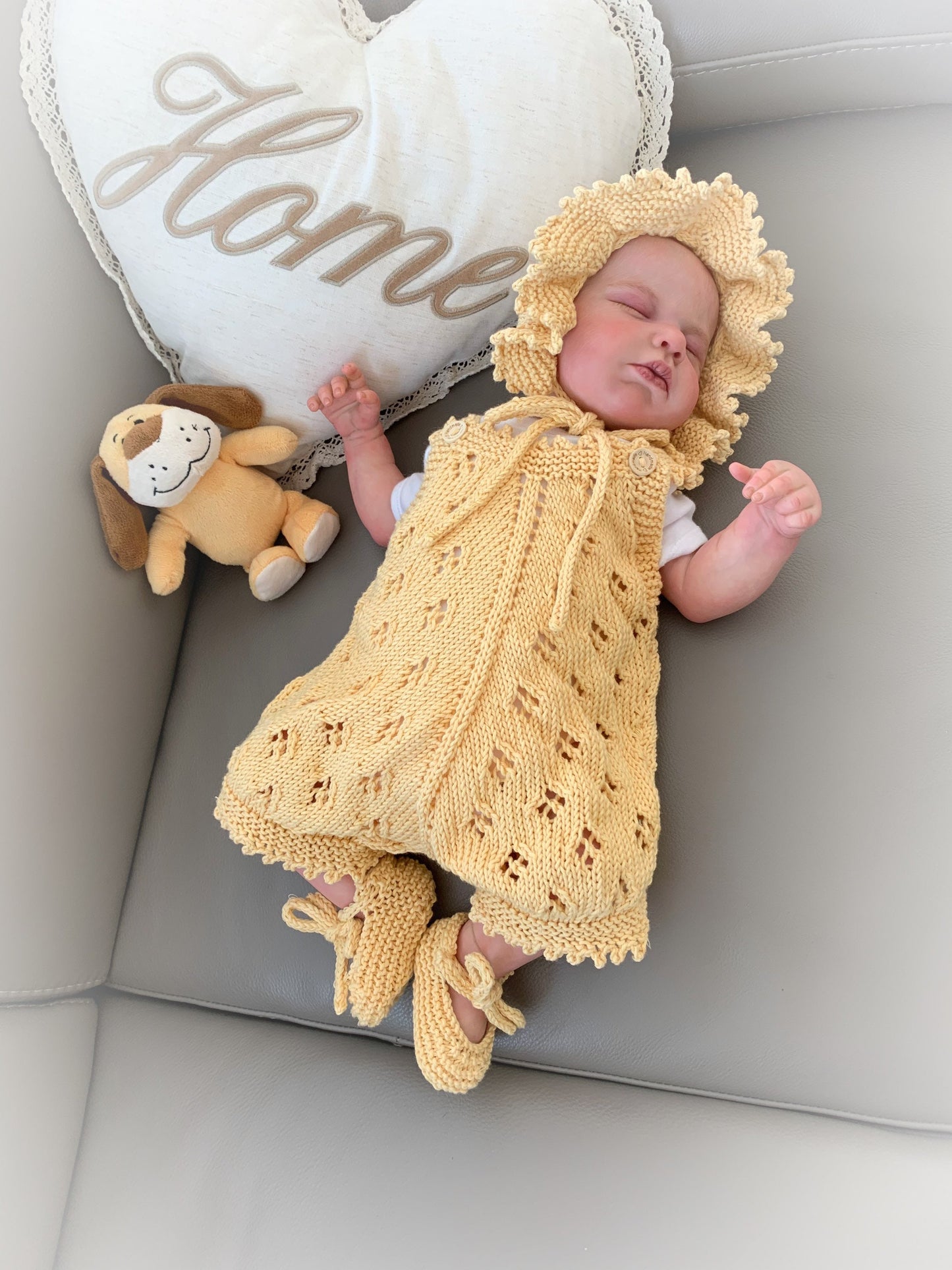 "Citrus” Romper Knitting pattern for Reborn doll 16 -22” or 0-3 Mth Old Baby