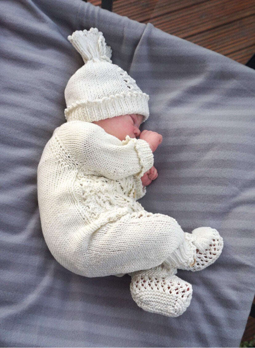 "Honeysuckle” Romper Knitting pattern for Reborn doll 16 -22” or 0-3 Mth Old Baby