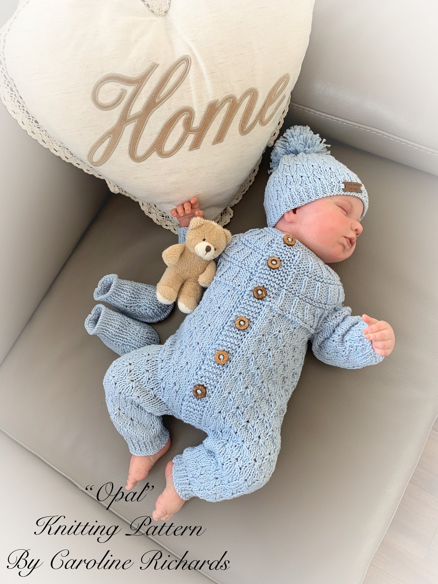 "Opal” Romper Knitting pattern for Reborn doll 16 -22” or 0-3 Mth Old Baby