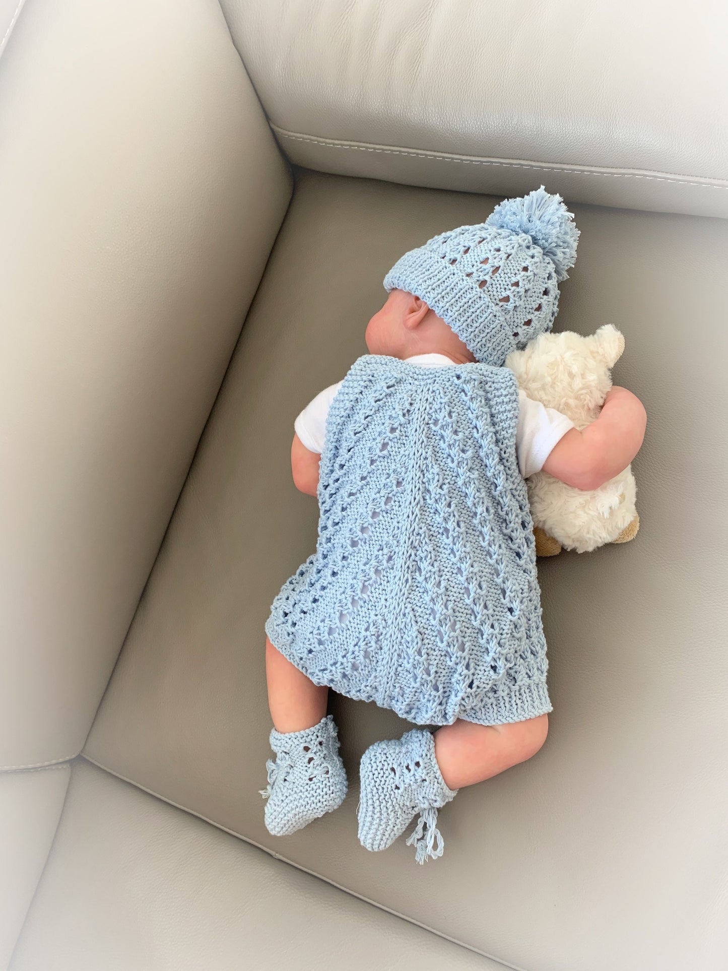"Lupin” Romper Knitting pattern for Reborn doll 16 -22” or 0-3 Mth Old Baby