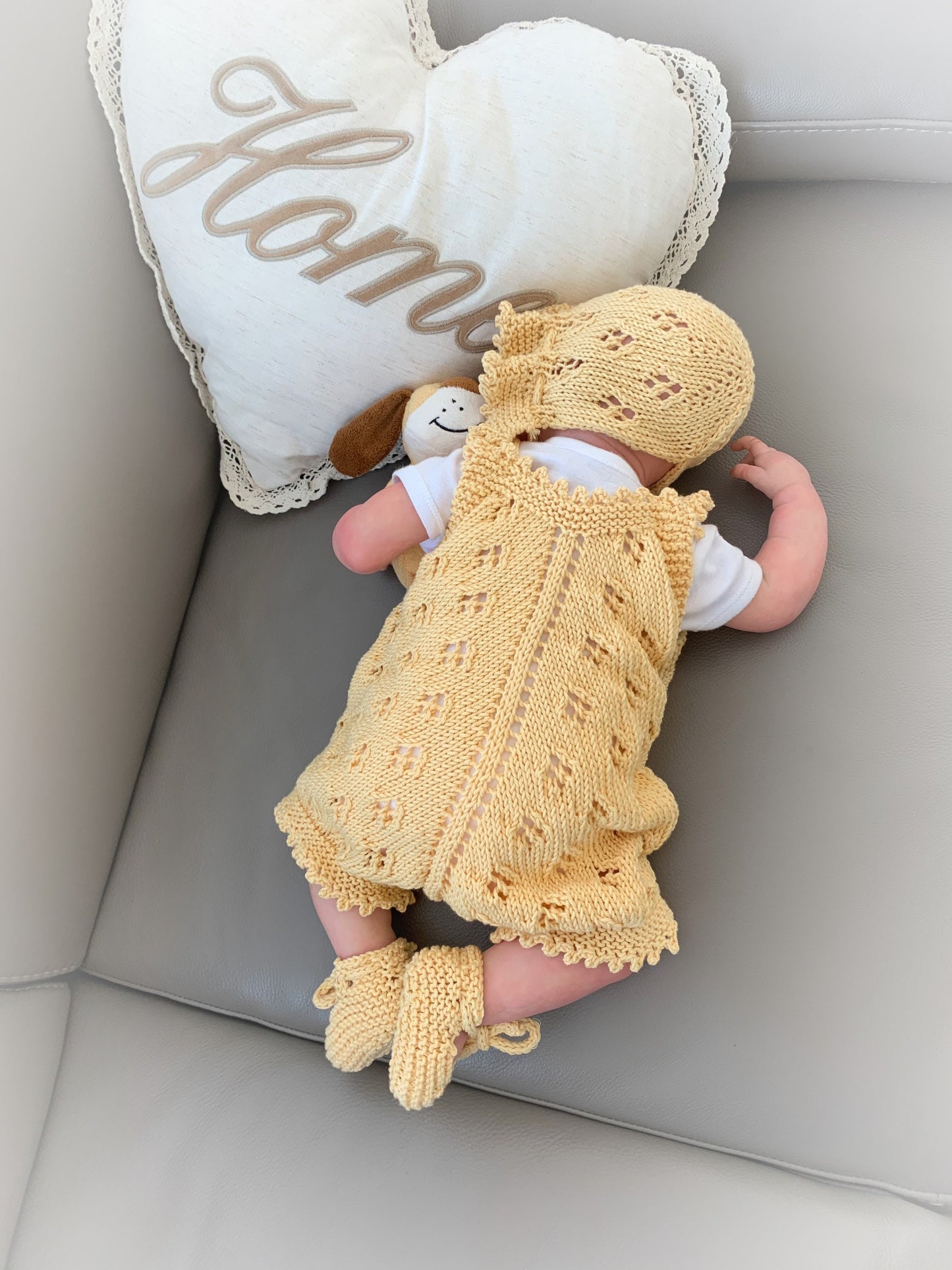 "Citrus” Romper Knitting pattern for Reborn doll 16 -22” or 0-3 Mth Old Baby