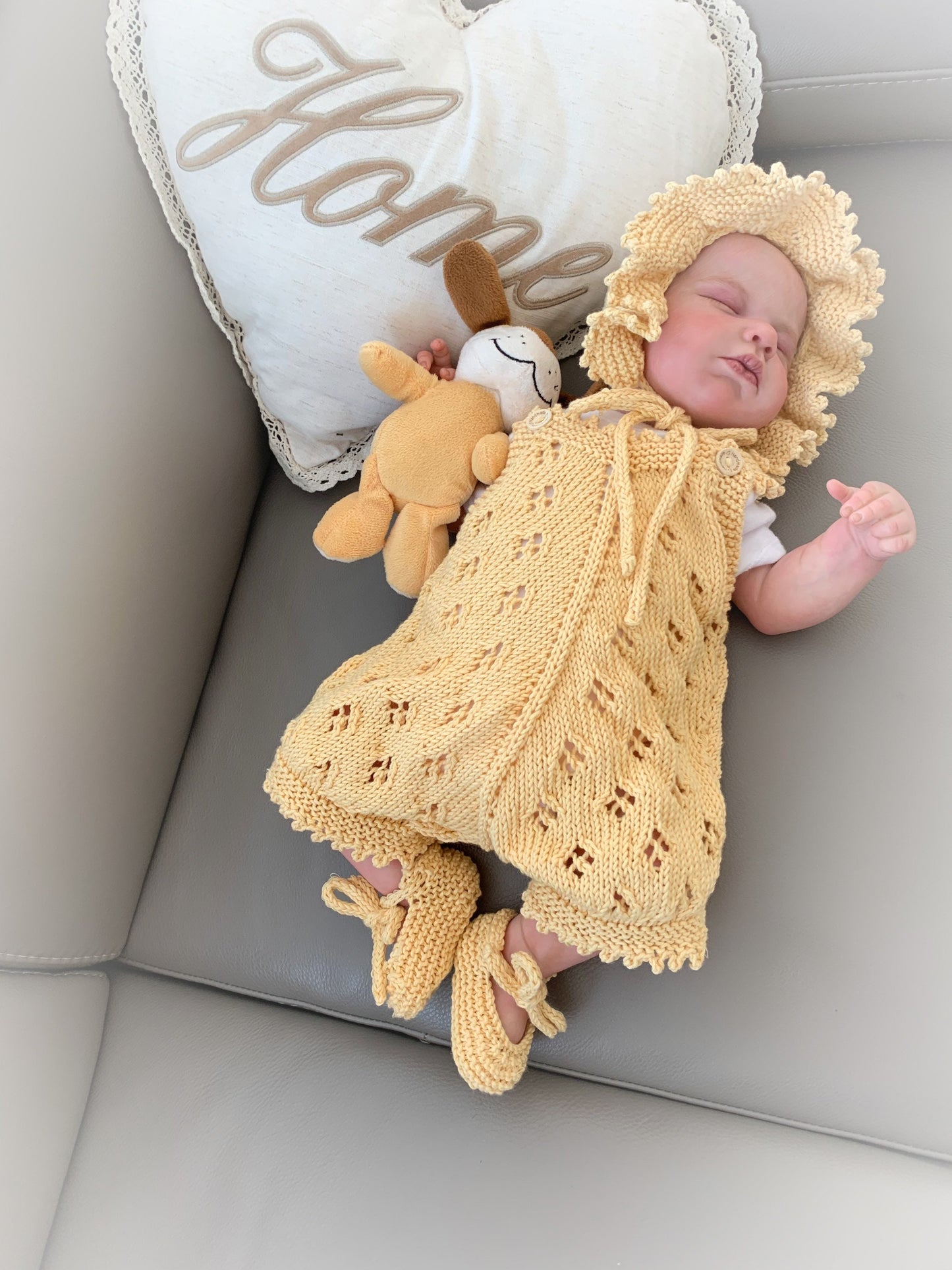 "Citrus” Romper Knitting pattern for Reborn doll 16 -22” or 0-3 Mth Old Baby