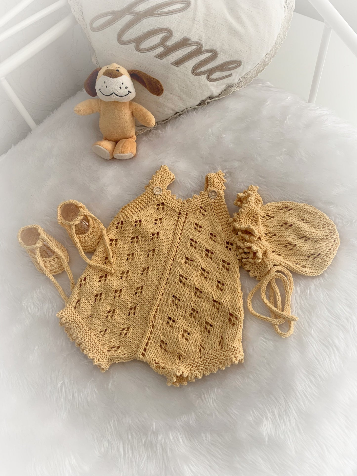 "Citrus” Romper Knitting pattern for Reborn doll 16 -22” or 0-3 Mth Old Baby