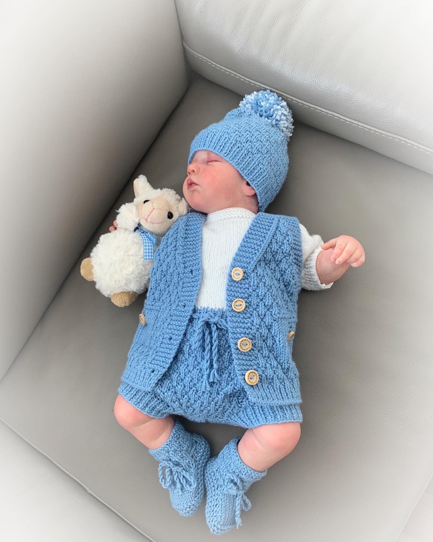 "Mustard” 4 Piece Set Knitting pattern for Reborn doll 16-22” or 0-3 Mth Old Baby