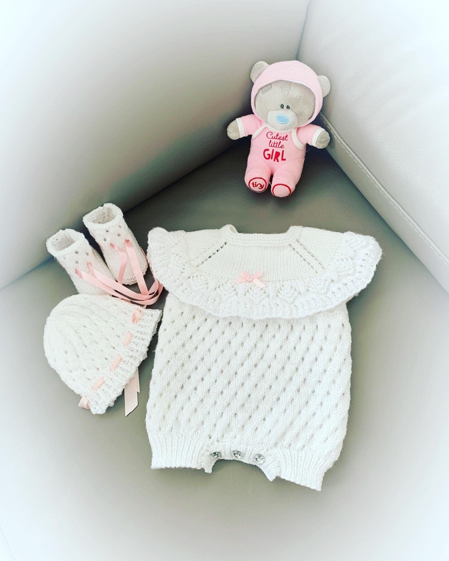 "Crystal” Romper Knitting pattern for Reborn doll 16 -22” or 0-3 Mth Old Baby