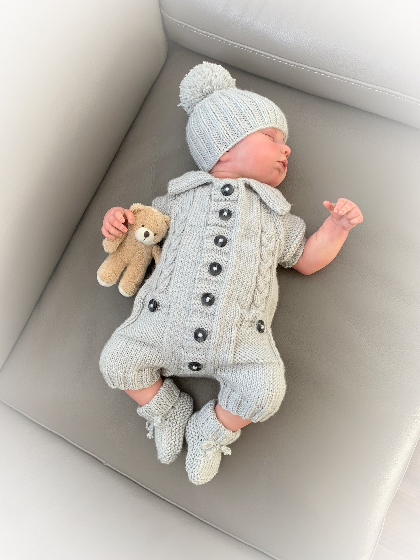 "Acorn” Romper Set Knitting pattern for Reborn doll 16 - 22” or 0-3 Mth Old Baby