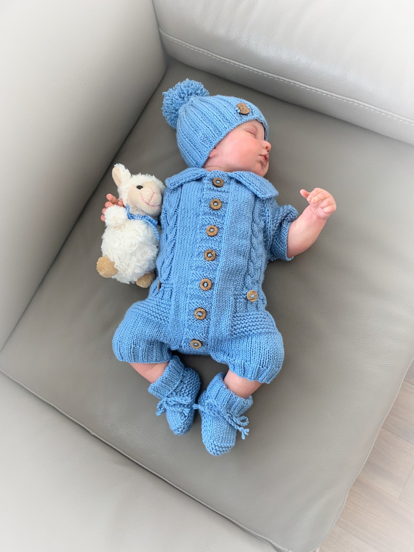 "Acorn” Romper Set Knitting pattern for Reborn doll 16 - 22” or 0-3 Mth Old Baby